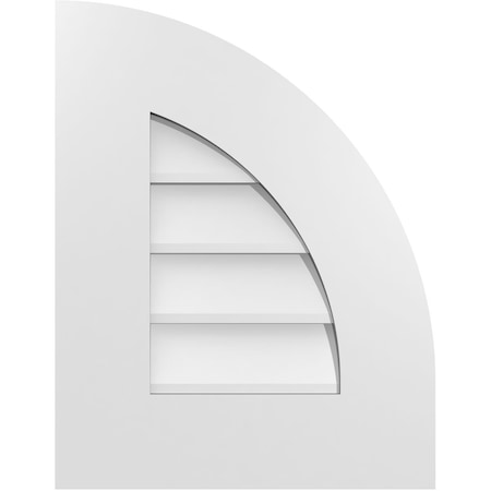 Ekena Millwork Quarter Round Top Right Surface Mount PVC Gable Vent w/ 3-1/2"W x 1"P Standard Frame, 14"W x 18"H GVPQR14X1801SN